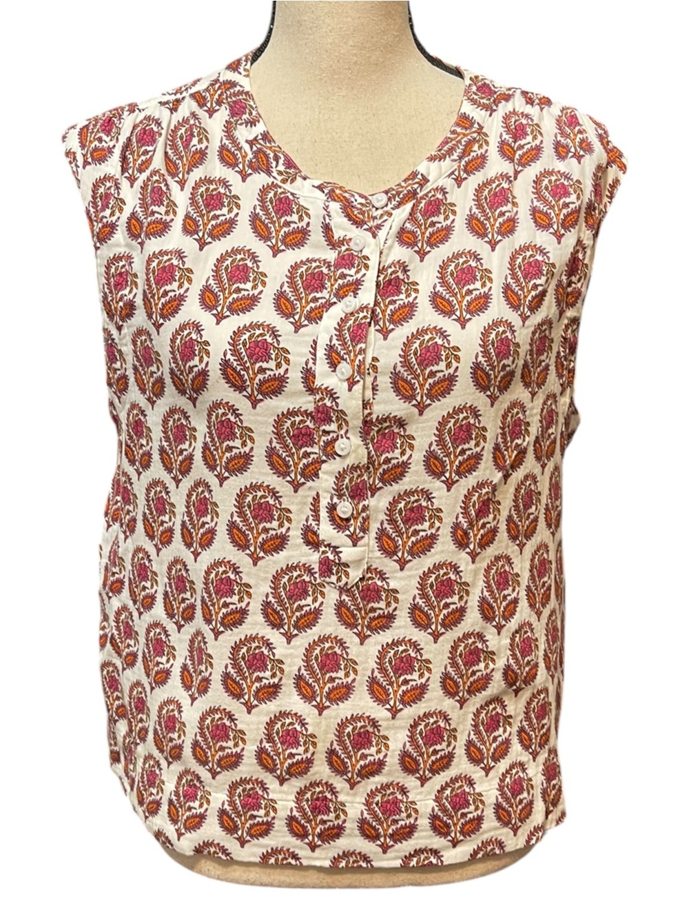 J. Crew Cora Soft Gauze Sleeveless Top in floral bouquet block print women's S